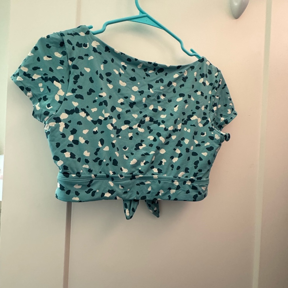Blue cheetah print swimsuit